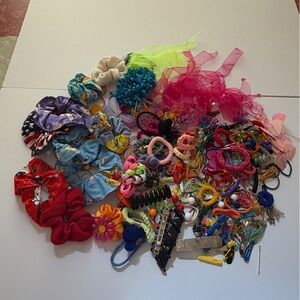 Vintage 100+ Hair Accessories Clips Barrettes Scrunchies Butterflies & Flowers